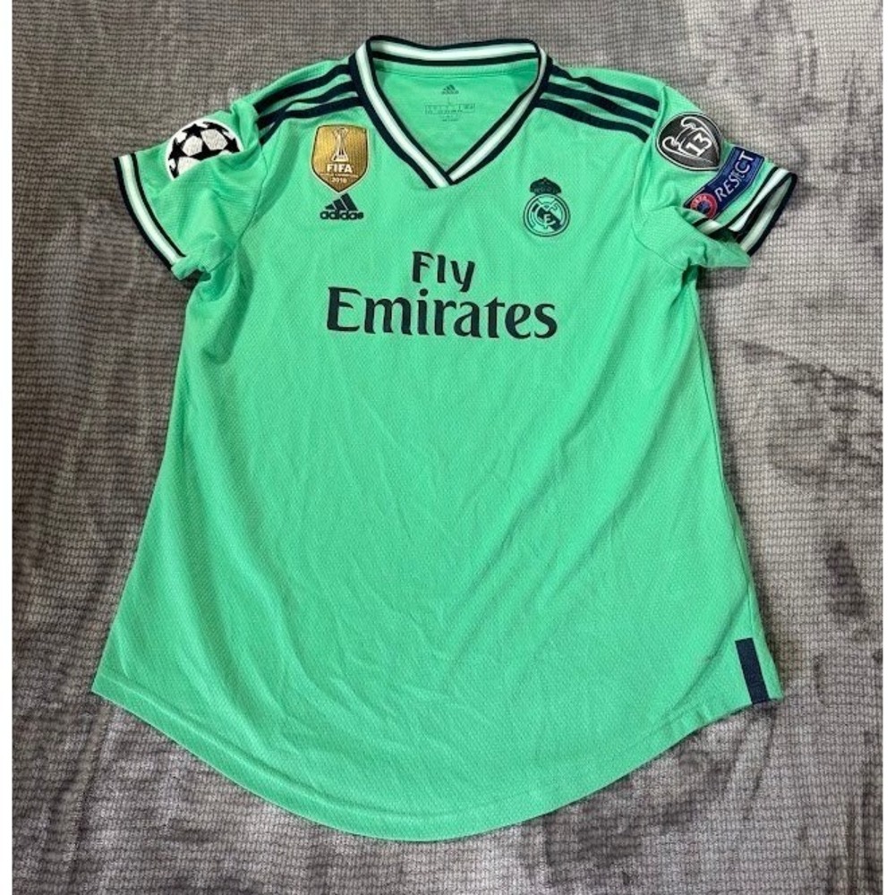 Adidas Real Madrid 2019-20 Third Rachy 1# Jersey Mint Green FIFA Patch Womens L
